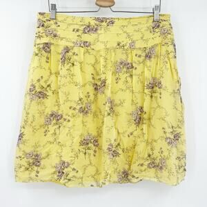 Banana‎ Republic Womens Cottagecore Coquette 100% Silk Floral Mini Skirt Size 14